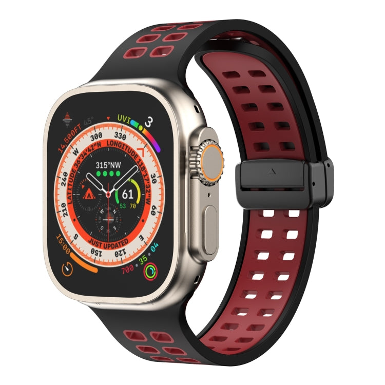 Cinturino in silicone con fori quadrati con chiusura magnetica, For Apple Watch Series 8&7 45mm