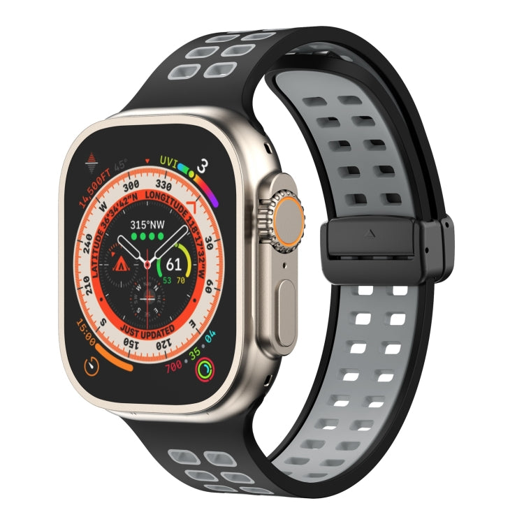 Cinturino in silicone con fori quadrati con chiusura magnetica, For Apple Watch Series 8&7 45mm