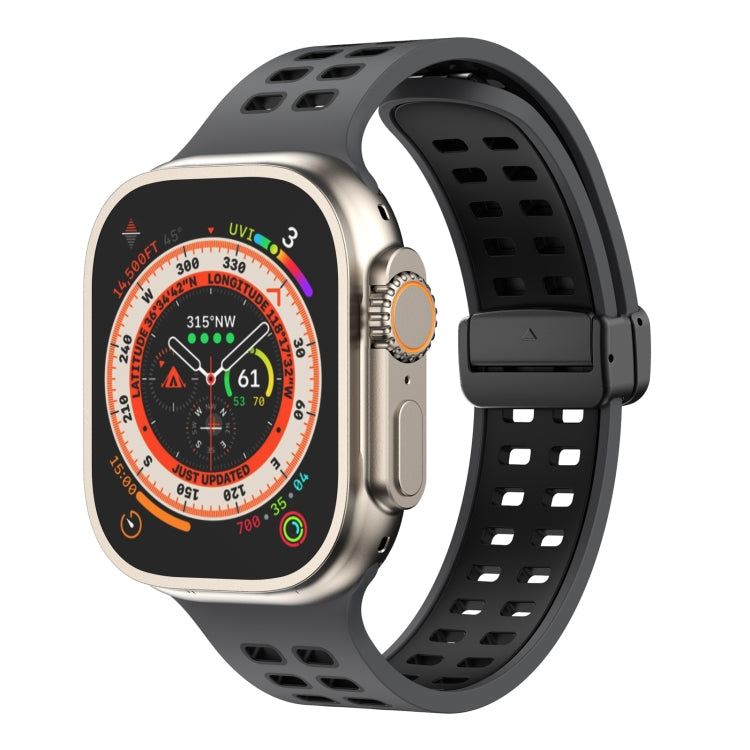 Cinturino in silicone con fori quadrati con chiusura magnetica, For Apple Watch Series 8&7 45mm