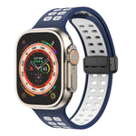 Cinturino in silicone con fori quadrati con chiusura magnetica, For Apple Watch Series 8&7 45mm