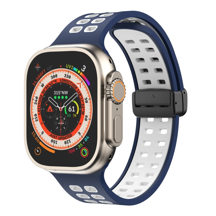 Cinturino in silicone con fori quadrati con chiusura magnetica, For Apple Watch Series 8&7 45mm