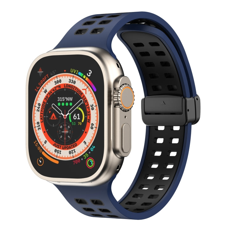 Cinturino in silicone con fori quadrati con chiusura magnetica, For Apple Watch Series 8&7 45mm