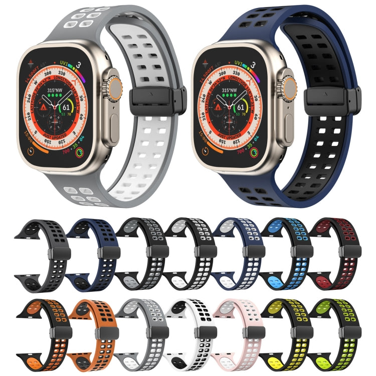 Cinturino in silicone con fori quadrati con chiusura magnetica, For Apple Watch Series 8&7 45mm