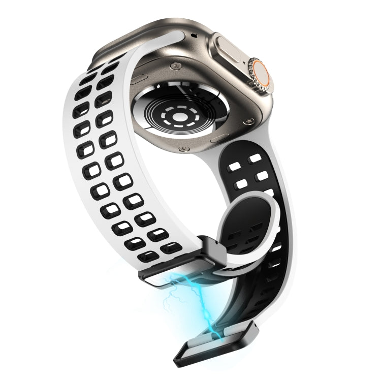 Cinturino in silicone con fori quadrati con chiusura magnetica, For Apple Watch Series 8&7 41mm