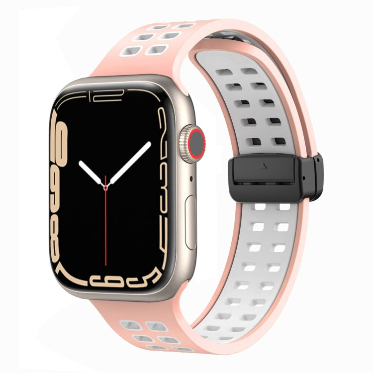 Cinturino in silicone con fori quadrati con chiusura magnetica, For Apple Watch Series 8&7 41mm