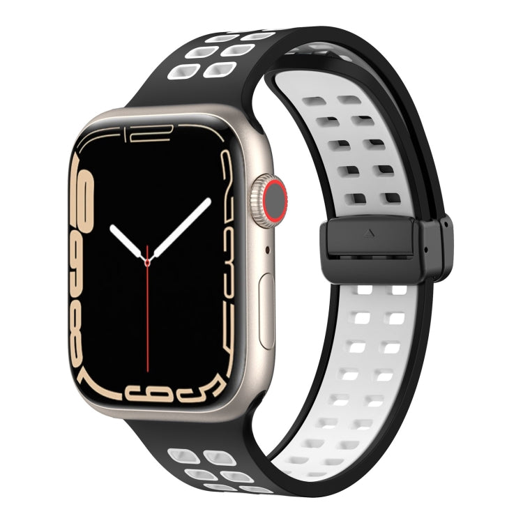 Cinturino in silicone con fori quadrati con chiusura magnetica, For Apple Watch Series 8&7 41mm