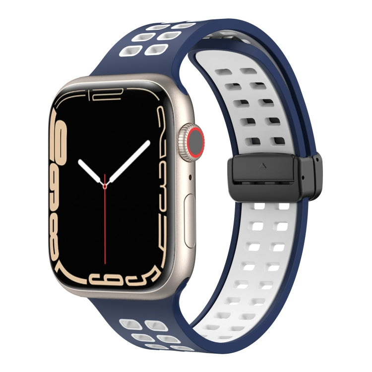 Cinturino in silicone con fori quadrati con chiusura magnetica, For Apple Watch Series 8&7 41mm