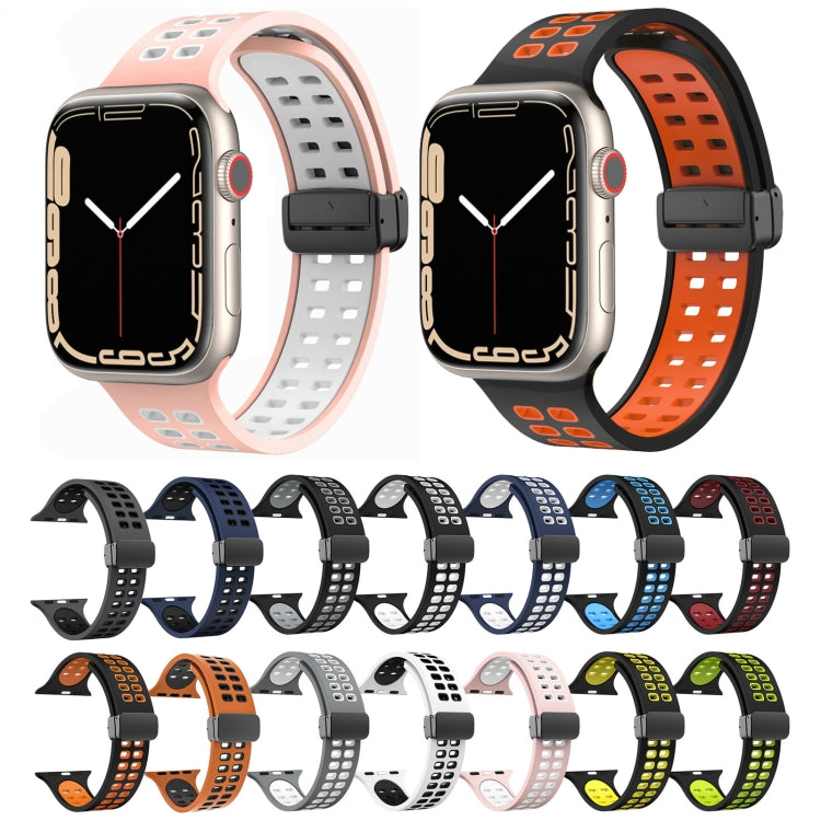 Cinturino in silicone con fori quadrati con chiusura magnetica, For Apple Watch Series 8&7 41mm