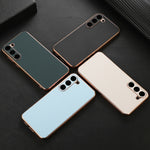 Custodia per telefono in vera pelle galvanica nano serie Waves, For Samsung Galaxy S23+ 5G, For Samsung Galaxy S23 5G