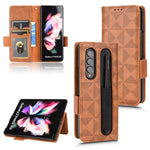 Custodia per telefono in pelle a triangolo simmetrico, For Samsung Galaxy A03 EU Version, For Samsung Galaxy Z Fold3, For Samsung Galaxy Z Fold4, For Samsung Galaxy A03 Core