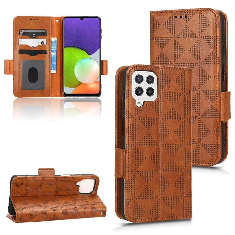 Custodia per telefono in pelle a triangolo simmetrico, For Samsung Galaxy A12 / M12, For Samsung Galaxy A13 4G, For Samsung Galaxy A13 5G, For Samsung Galaxy A14 4G