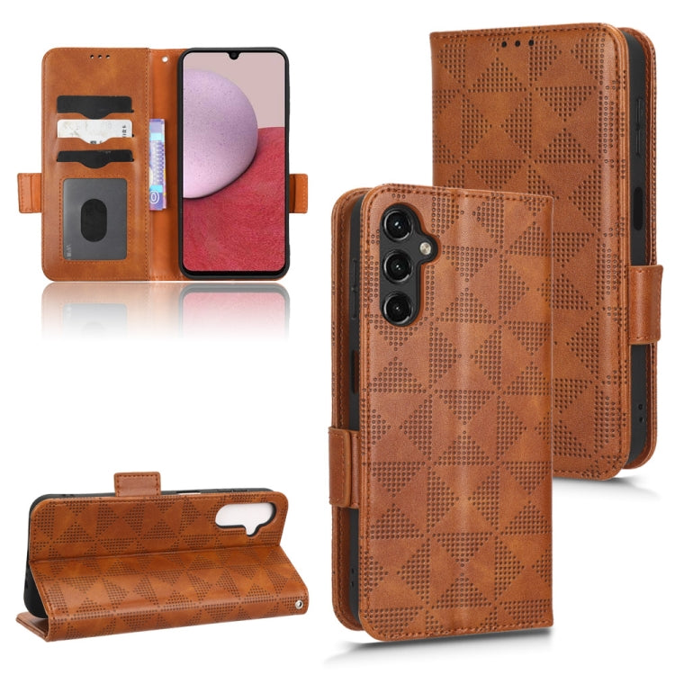 Custodia per telefono in pelle a triangolo simmetrico, For Samsung Galaxy A12 / M12, For Samsung Galaxy A13 4G, For Samsung Galaxy A13 5G, For Samsung Galaxy A14 4G