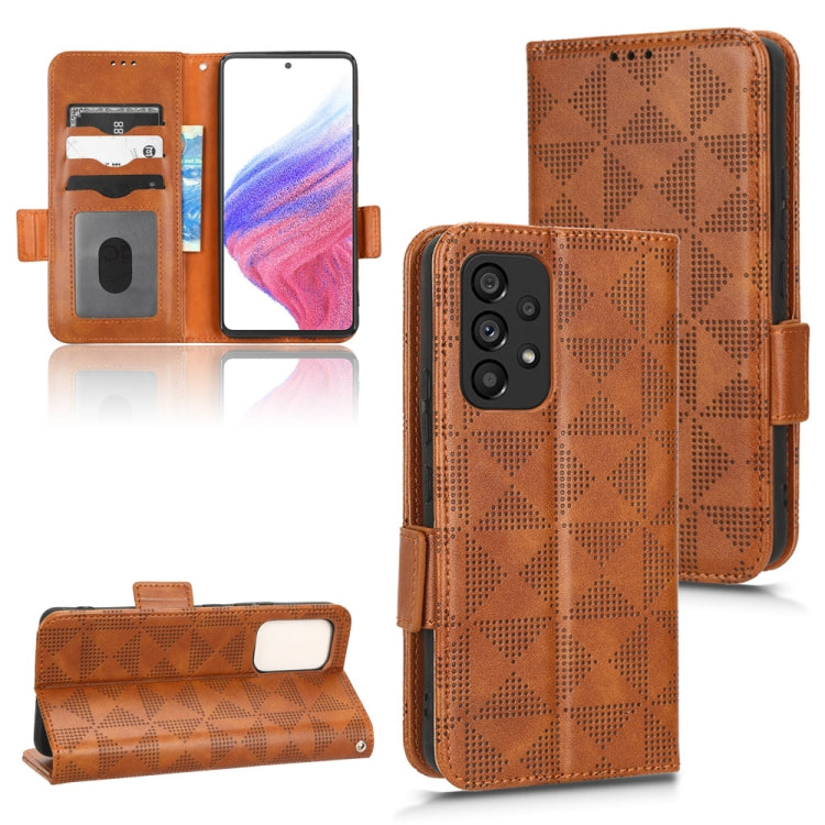 Custodia per telefono in pelle a triangolo simmetrico, For Samsung Galaxy A34 5G, For Samsung Galaxy A53 5G, For Samsung Galaxy A54 5G, For Samsung Galaxy M33 5G
