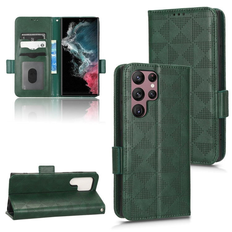 Custodia per telefono in pelle a triangolo simmetrico, For Samsung Galaxy S22 Ultra 5G, For Samsung Galaxy S22 5G, For Samsung Galaxy S22+ 5G, For Samsung Galaxy S23+ 5G