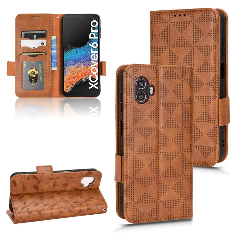 Custodia per telefono in pelle a triangolo simmetrico, For Samsung Galaxy S23 Ultra 5G, For Samsung Galaxy S23 5G, For Samsung Galaxy Xcover 5, For Samsung Galaxy Xcover 6 Pro