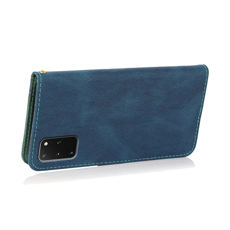 Custodia per telefono in pelle con cuciture a due colori, For Samsung Galaxy S20+