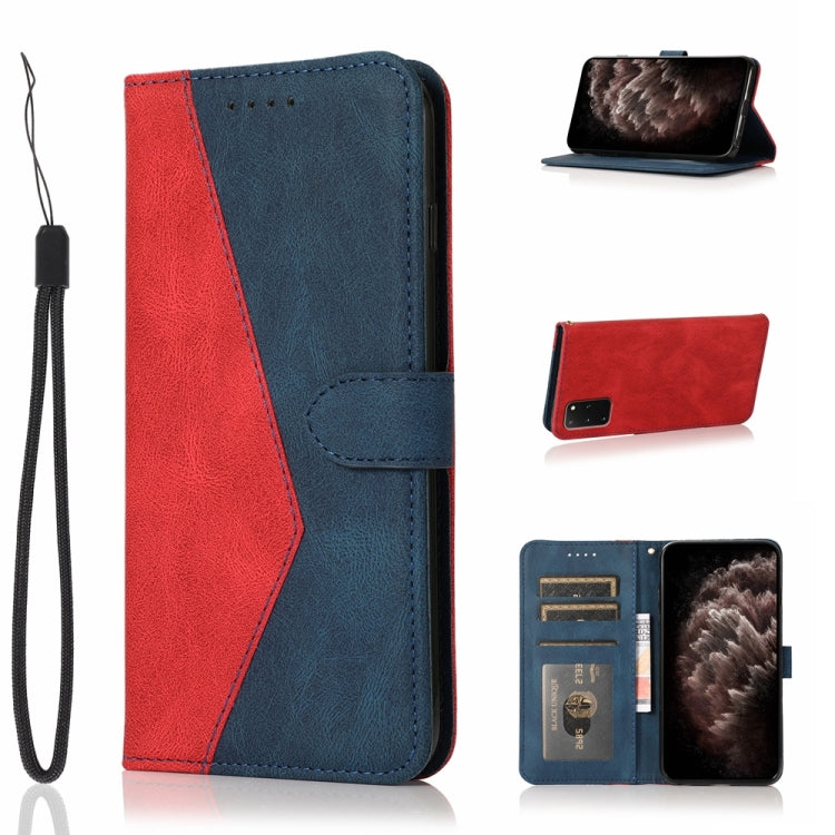 Custodia per telefono in pelle con cuciture a due colori, For Samsung Galaxy S20+