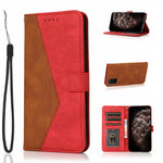 Custodia per telefono in pelle con cuciture a due colori, For Samsung Galaxy S20+