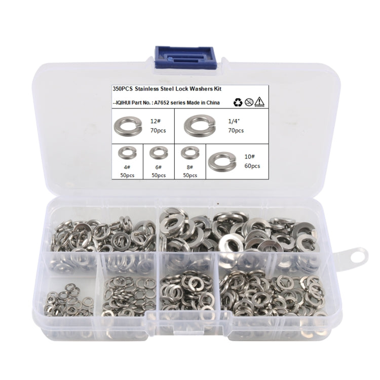 A7652 Kit rondella elastica con bloccaggio diviso in acciaio inossidabile 350 350 in 1 6 dimensioni 304, A7652