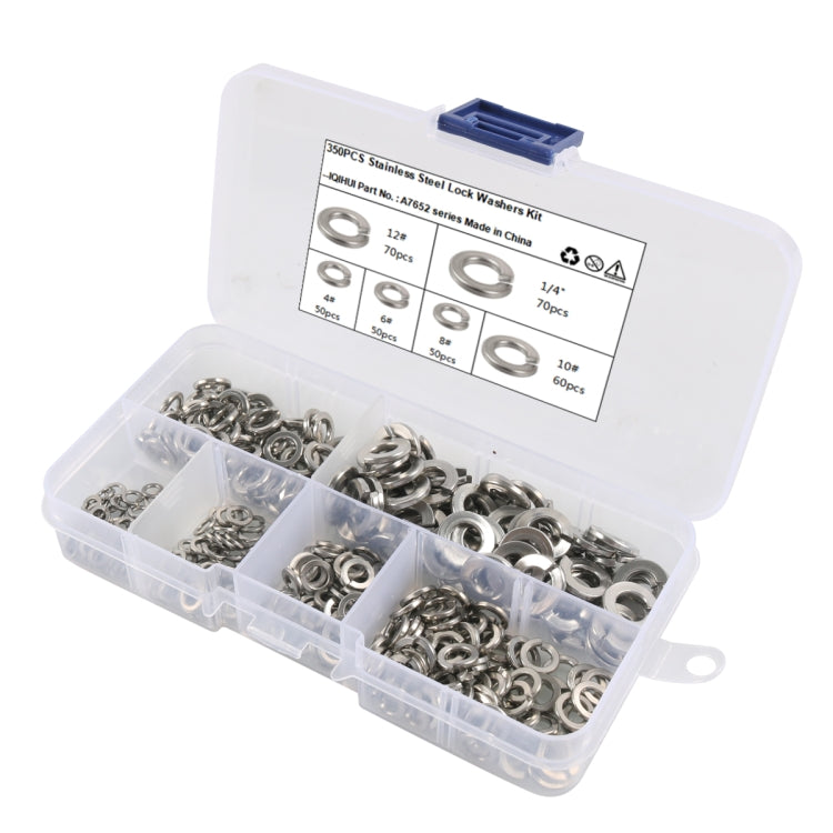 A7652 Kit rondella elastica con bloccaggio diviso in acciaio inossidabile 350 350 in 1 6 dimensioni 304, A7652