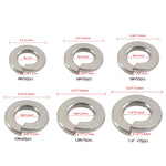 A7652 Kit rondella elastica con bloccaggio diviso in acciaio inossidabile 350 350 in 1 6 dimensioni 304, A7652