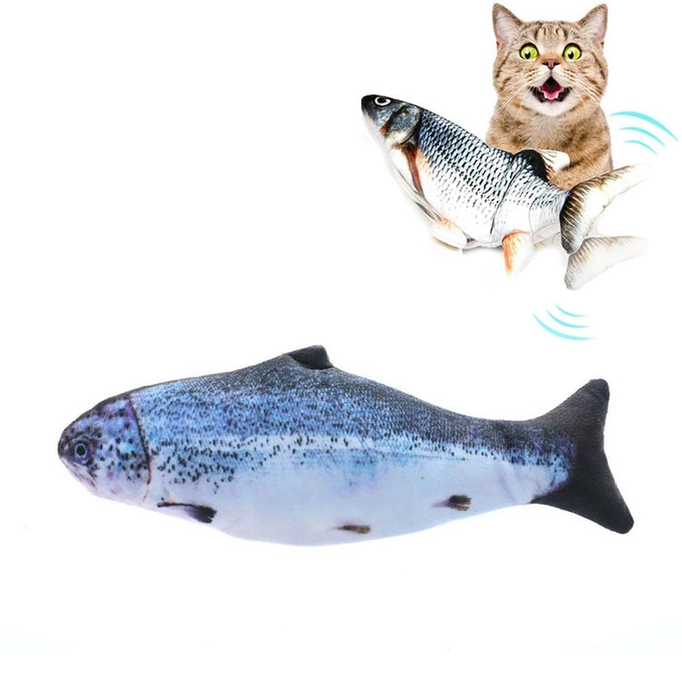 Giocattolo interattivo per gatti elettrici con pesce di simulazione di animali domestici con ricarica USB, dimensioni ： 30cn, Size: 30cm (Black Grass Carp), Size: 30cm (Salmon), Size: 30cm (Yellow Carp), Size: 30cm (Silver Dragon Fish)                 ...