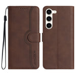 Custodia per cellulare in pelle con motivo a cuore, For Samsung Galaxy S23 5G, For Samsung Galaxy S23+ 5G, For Samsung Galaxy S23 Ultra 5G, For Samsung Galaxy Xcover 4/4s