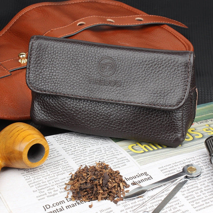 FIREDOG CL07 Borsa porta pipa doppia in pelle bovina artigianale