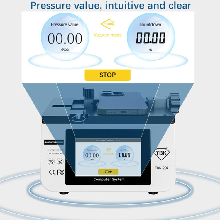 TBK-207 Portable Intelligent Air Leak Detector Built-in Vacuum Pump, EU Plug, US Plug, UK Plug, AU Plug