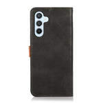 KHAZNEH Custodia per telefono in pelle a conchiglia in pelle bovina bicolore, For Samsung Galaxy M14