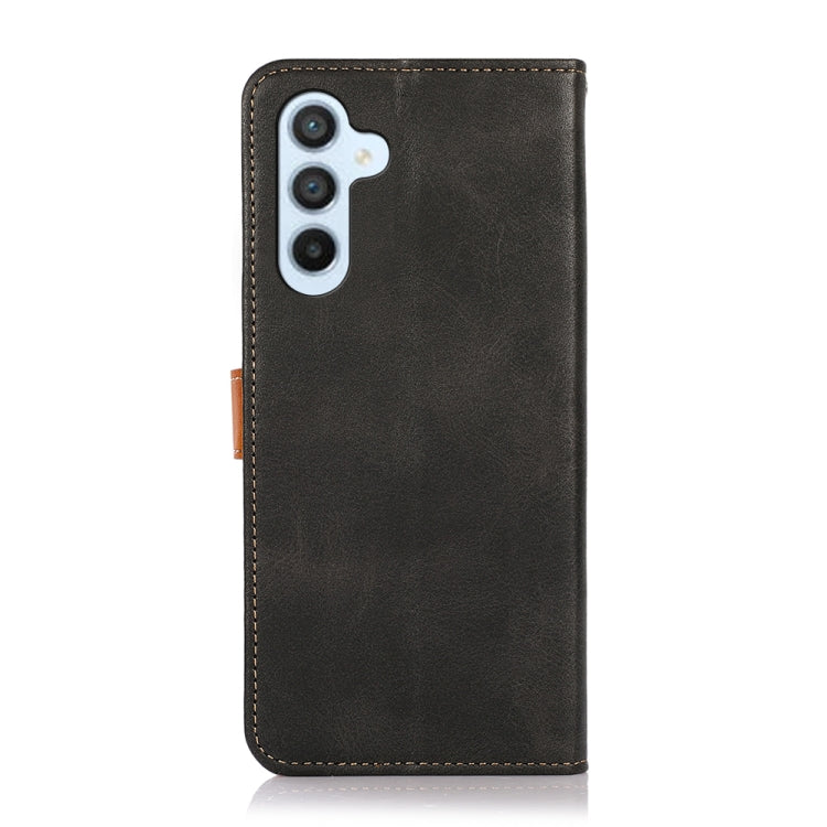 KHAZNEH Custodia per telefono in pelle a conchiglia in pelle bovina bicolore, For Samsung Galaxy M14