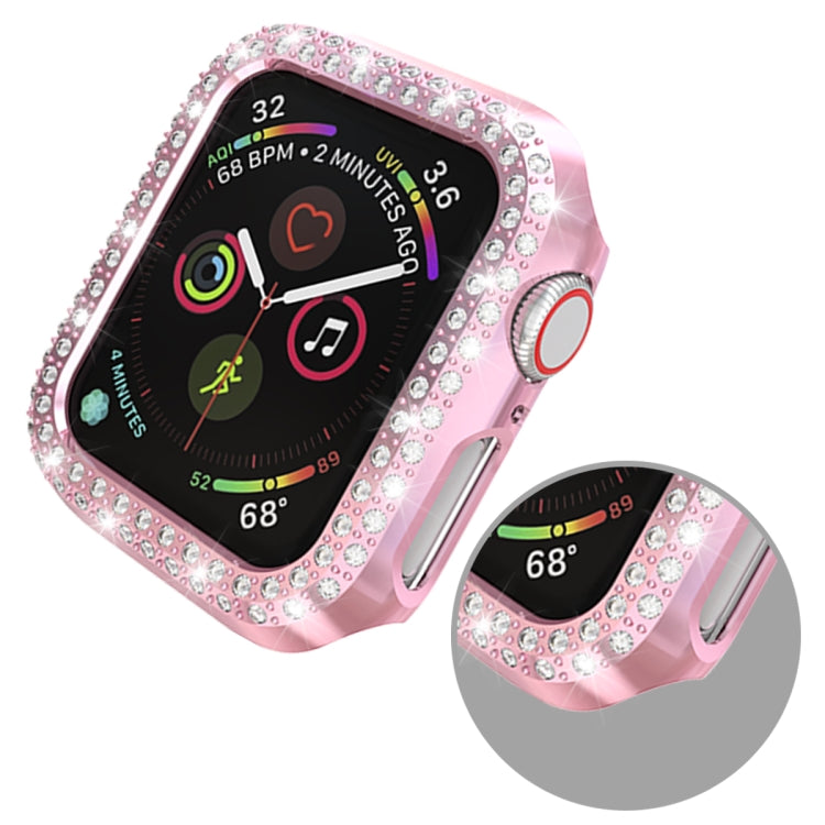 Custodia protettiva per PC a doppia fila di diamanti, For Apple Watch Series 6 / 5 / 4 / SE 2025 / 2023 / 2022 44mm, For Apple Watch Series 3 & 2 & 1 38mm