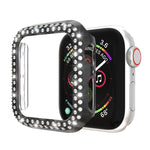 Custodia protettiva per PC a doppia fila di diamanti, For Apple Watch Series 6 / 5 / 4 / SE 2025 / 2023 / 2022 44mm, For Apple Watch Series 3 & 2 & 1 38mm