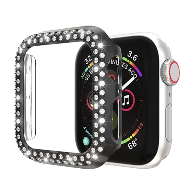 Custodia protettiva per PC a doppia fila di diamanti, For Apple Watch Series 6 / 5 / 4 / SE 2025 / 2023 / 2022 44mm, For Apple Watch Series 3 & 2 & 1 38mm