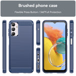 Custodia per telefono TPU in fibra di carbonio con trama spazzolata, For Samsung Galaxy M14 5G