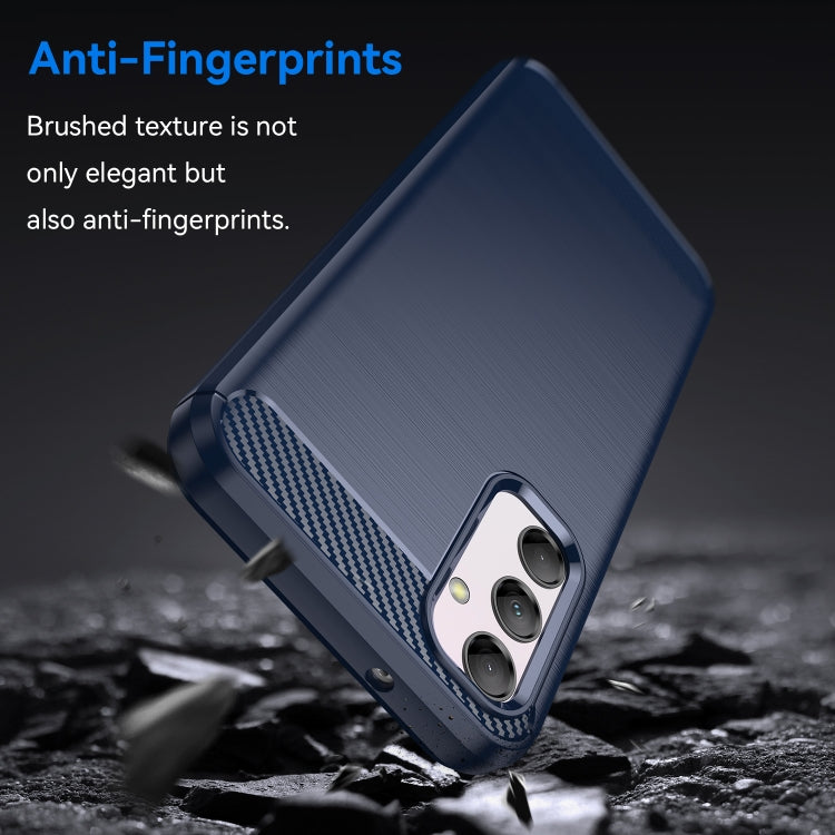 Custodia per telefono TPU in fibra di carbonio con trama spazzolata, For Samsung Galaxy M14 5G