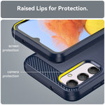 Custodia per telefono TPU in fibra di carbonio con trama spazzolata, For Samsung Galaxy M14 5G