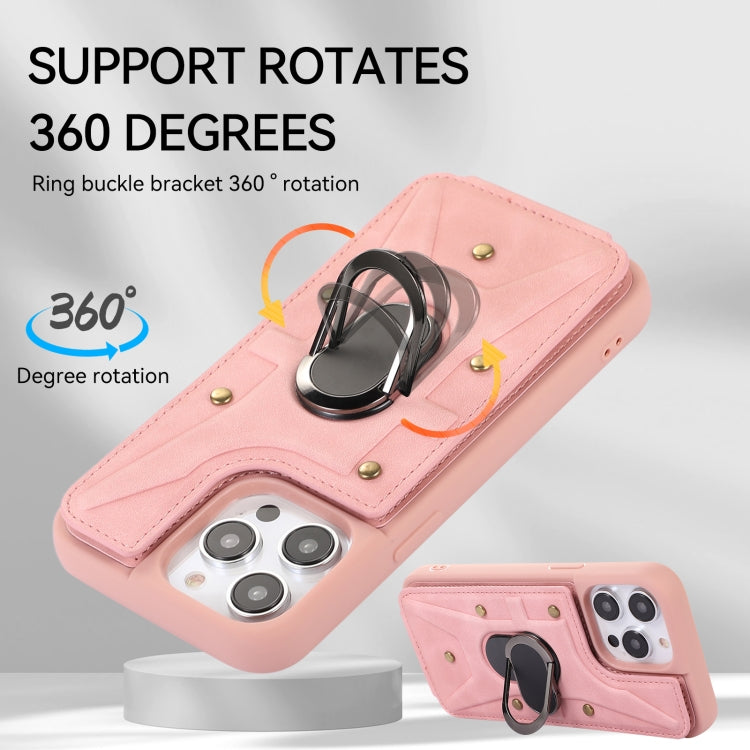 Cassa del telefono della copertura posteriore del raccoglitore dell'anello dell'armatura, For iPhone 14 Pro, For iPhone 14 Plus, For iPhone 14 Pro Max, For iPhone 13
