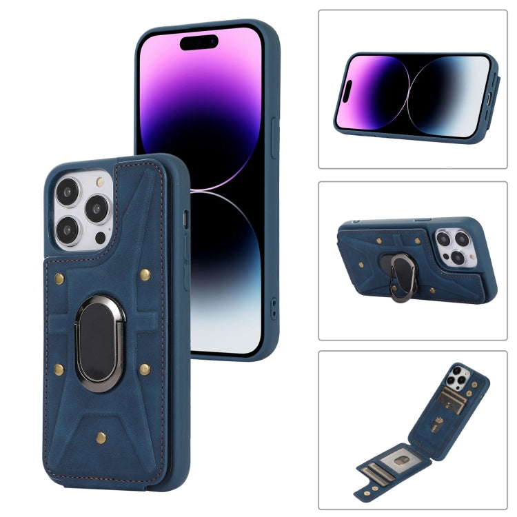 Cassa del telefono della copertura posteriore del raccoglitore dell'anello dell'armatura, For iPhone 14 Pro, For iPhone 14 Plus, For iPhone 14 Pro Max, For iPhone 13