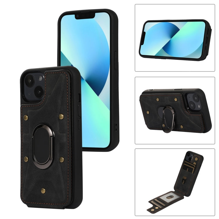 Cassa del telefono della copertura posteriore del raccoglitore dell'anello dell'armatura, For iPhone 14 Pro, For iPhone 14 Plus, For iPhone 14 Pro Max, For iPhone 13