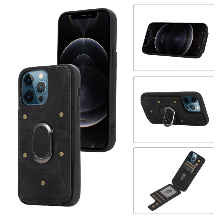 Cassa del telefono della copertura posteriore del raccoglitore dell'anello dell'armatura, For iPhone 13 Pro, For iPhone 13 Pro Max, For iPhone 12 / 12 Pro, For iPhone 12 Pro Max