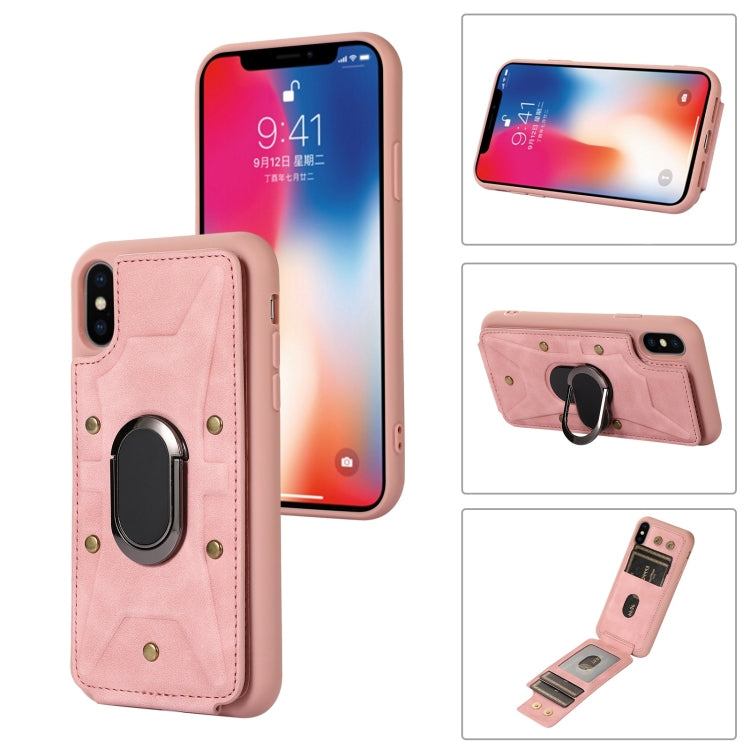 Cassa del telefono della copertura posteriore del raccoglitore dell'anello dell'armatura, For iPhone 11, For iPhone 11 Pro, For iPhone 11 Pro Max, For iPhone X / XS