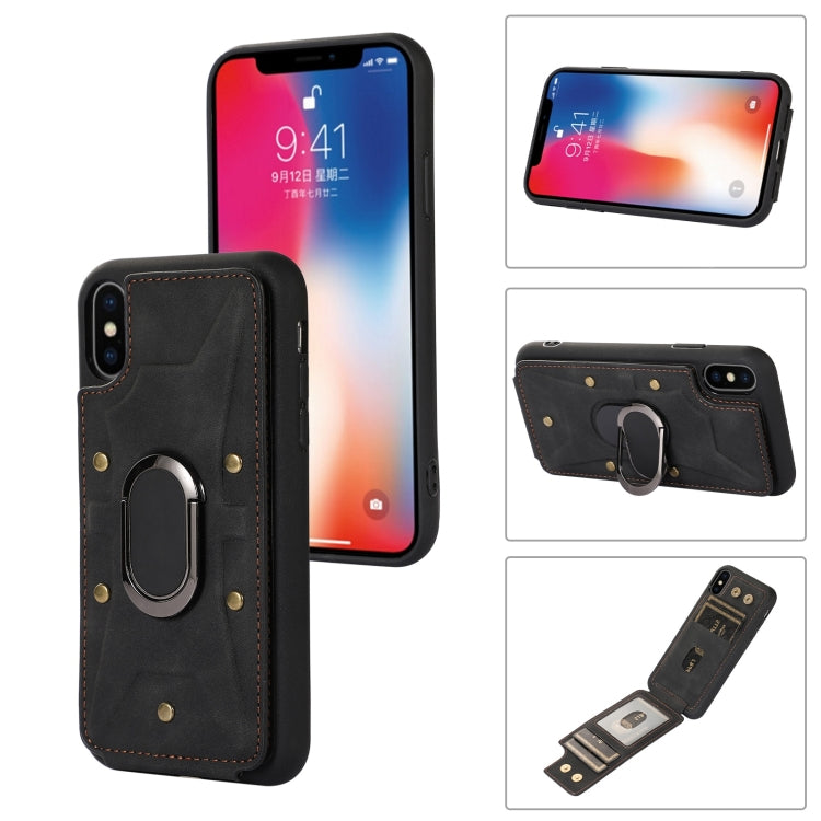 Cassa del telefono della copertura posteriore del raccoglitore dell'anello dell'armatura, For iPhone 11, For iPhone 11 Pro, For iPhone 11 Pro Max, For iPhone X / XS