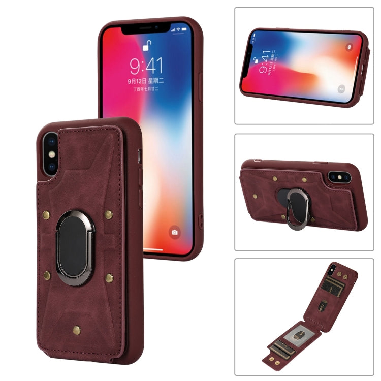 Cassa del telefono della copertura posteriore del raccoglitore dell'anello dell'armatura, For iPhone 11, For iPhone 11 Pro, For iPhone 11 Pro Max, For iPhone X / XS