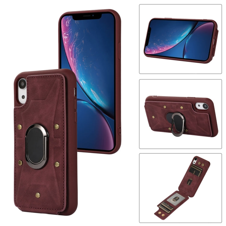 Cassa del telefono della copertura posteriore del raccoglitore dell'anello dell'armatura, For iPhone XR, For iPhone XS Max, For iPhone SE 2022 / 2020 / 8 / 7, For iPhone 8 Plus / 7 Plus
