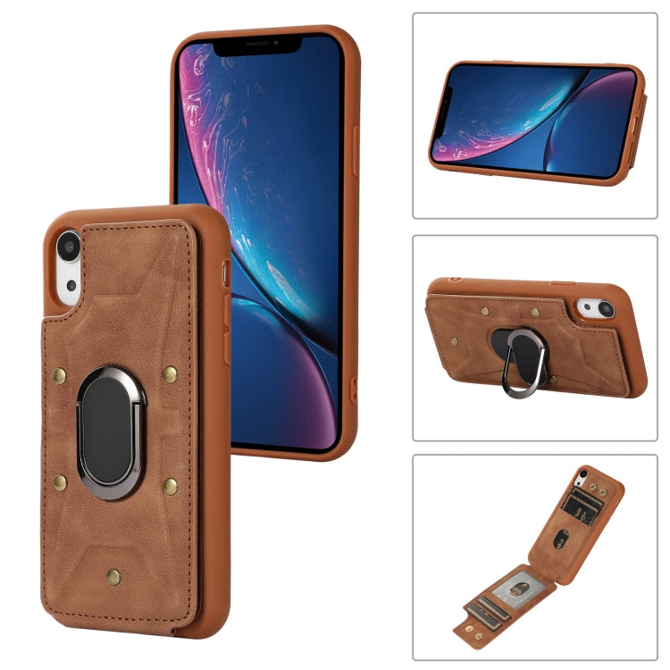 Cassa del telefono della copertura posteriore del raccoglitore dell'anello dell'armatura, For iPhone XR, For iPhone XS Max, For iPhone SE 2022 / 2020 / 8 / 7, For iPhone 8 Plus / 7 Plus