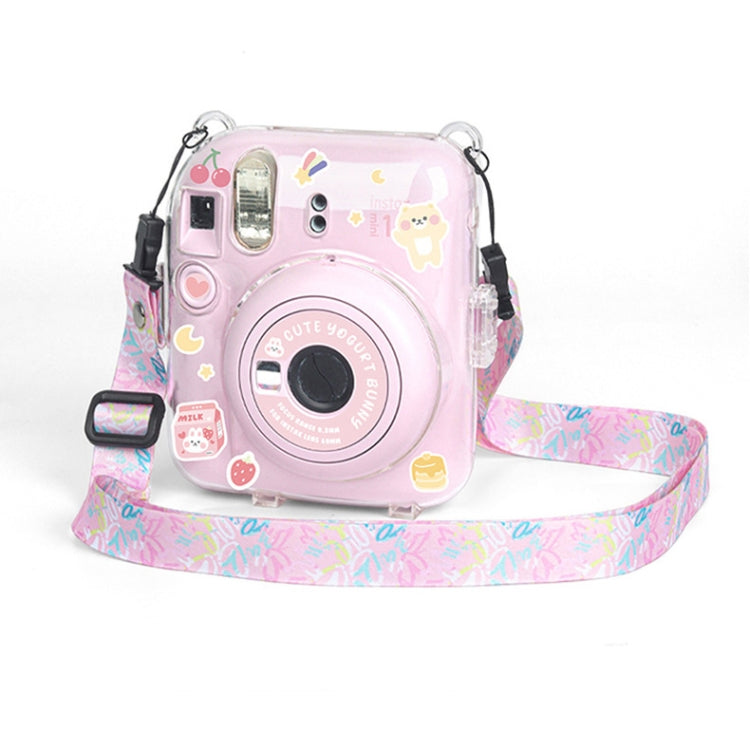 Custodia per fotocamera in acrilico rigido di cristallo con tracolla, For FUJIFILM instax mini 12(DIY Pink Graffiti), For FUJIFILM instax mini 12(DIY Blue Cat), For FUJIFILM instax mini 12(DIY Purple Daisies)                                            ...