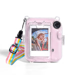 Custodia per fotocamera in acrilico rigido di cristallo con tracolla, For FUJIFILM instax mini 12(DIY Pink Graffiti), For FUJIFILM instax mini 12(DIY Blue Cat), For FUJIFILM instax mini 12(DIY Purple Daisies)                                            ...