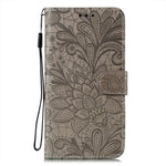 Custodia per telefono in pelle flip goffrata fiore di pizzo, For Samsung Galaxy A04e, For Samsung Galaxy A14 4G, For Samsung Galaxy A24 5G, For Samsung Galaxy A34 5G