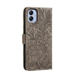Custodia per telefono in pelle flip goffrata fiore di pizzo, For Samsung Galaxy A04e, For Samsung Galaxy A14 4G, For Samsung Galaxy A24 5G, For Samsung Galaxy A34 5G